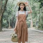 Set: Short-sleeve T-shirt + Sleeveless Midi Dress