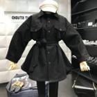 Sashed Buttoned Coat