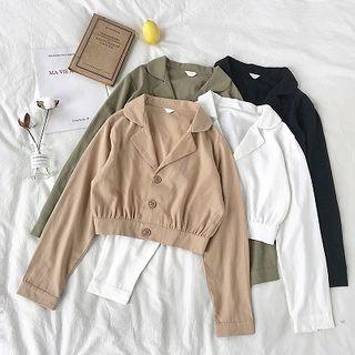 Plain Single-breasted Long-sleeve Cardigan