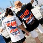 Couple Matching Shark Printed Short Sleeve T-shirt