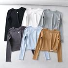 Heart Print Crew Neck Long Sleeve T-shirt