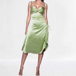 Spaghetti Strap Asymmetric Cutout Dress