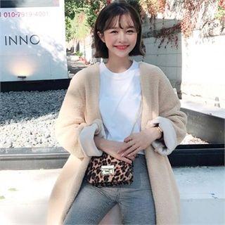 Sherpa-fleece Long Cardigan