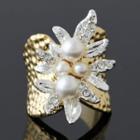 18k Gold Plated Faux Pearl Ring