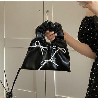 Bow Accent Handbag Black - One Size