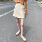 High-waist Two Tone Pocket A-line Mini Skirt