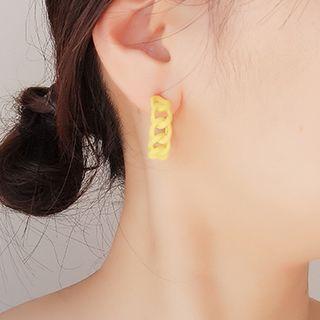 Matte Chain Open Hoop Earring