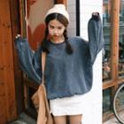 Long-sleeve Round Neck Corduroy Pullover