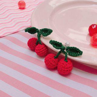 Knit Cherry Earrings
