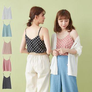 Spaghetti-strap Dot Print Camisole Top
