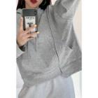 Asymmetric Zipper Hooded Sweatshirt Gray - One Size