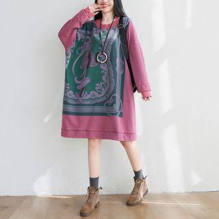 Graphic Print A-line Sweatshirt Dress