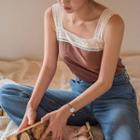 Lace-trim Linen Blend Camisole Top