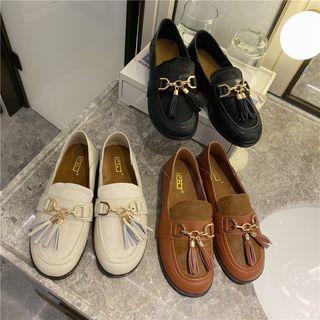 Paneled Tasseled Snaffle Loafers