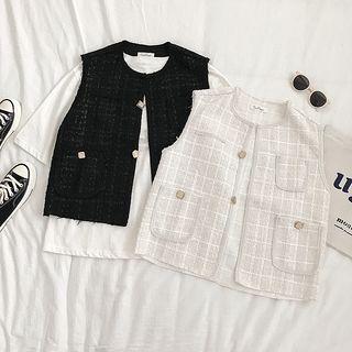 Plaid Pocketed Vest