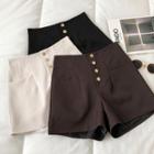 Single-breasted High-waist A-line Shorts