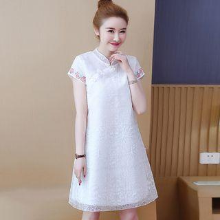 Short-sleeve Lace Qipao A-line Dress