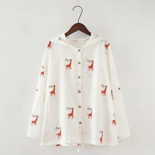 Animal Pattern Light Jacket White - One Size