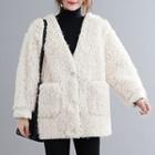 Chenille Buttoned Cardigan White - One Size
