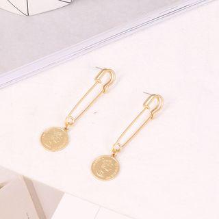 Coin Drop Earring As Shown In Figure - One Size