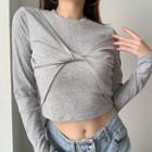 Mock Two-piece Twisted Knit Top