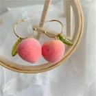 Peach Dangle Earring 365 - 1 Pair - Silver Needle - Pink - One Size