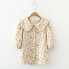 Collar Short Sleeve Floral Print Blouse