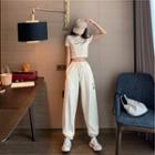 Short-sleeve Letter Print T-shirt / Harem Pants