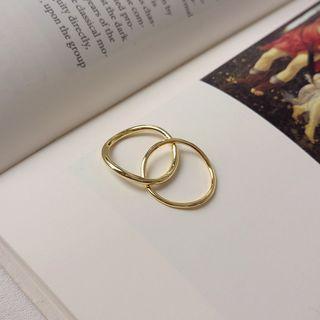 925 Sterling Silver Irregular Interlocking Ring As Shown In Figure - One Size