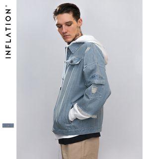 Patchwork Mock Two-piece Denim Jacket