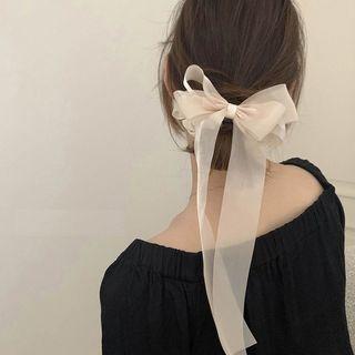 Ribbon Hair Clip Almond - One Size