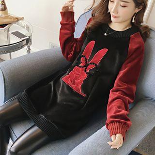 Applique Sweatshirt Dress