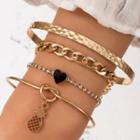 Set Of 4: Alloy Bracelet 16512 - Gold - One Size