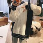 Color Block Sweater Off-white - One Size