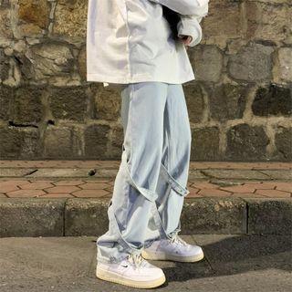 Strap Denim Pants