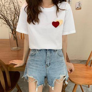 Heart Detail Short-sleeve T-shirt