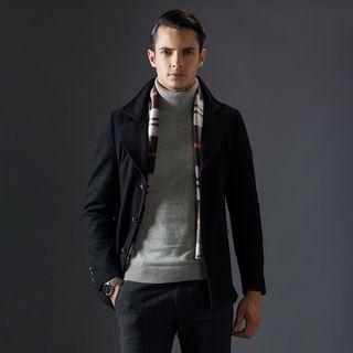 Mock Two-piece Wool Blend Coat