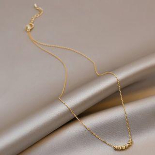 Bead Alloy Pendant Necklace 1 Pc - Gold - One Size