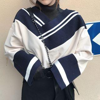 Mock Two-piece Turtleneck Sweatshirt As Shown In Figure - One Size