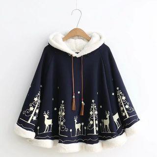 Fleece-lined Hooded Poncho