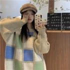 Plaid Sweater Check - Blue & Green - One Size