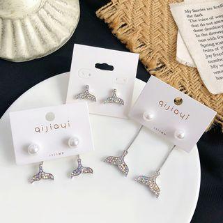 Faux Pearl / Alloy Whale Tail Earring (various Designs)
