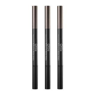 Ottie - Natural Drawing Auto Eye Brow Pencil Set - 5 Colors #03 Grey Brown