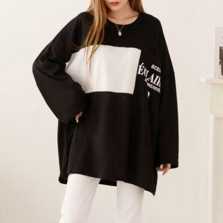 Letter Two-tone Oversize T-shirt