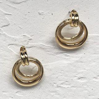 Layered Hoop Ear Stud 1 Pair - As Shown In Figure - One Size