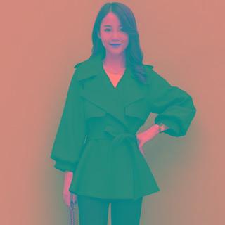 Tie-waist Button-up Trench Coat