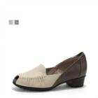 Genuine Leather Open-toe Pumps