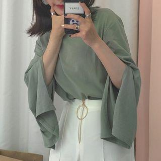 Long Slit-sleeve T-shirt