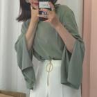 Long Slit-sleeve T-shirt