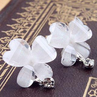 Jeweled Butterfly Studs White - One Size